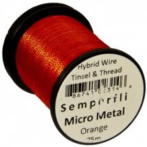 SemperFli Micro Metal - Hybrid Thread, Tinsel and Wire - 75m Spool - Orange