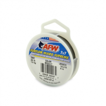 American Fishing Wire Surflon Micro Supreme Knottable Nylon Coated 7x7 Steel Leader Wire - 40lb Black