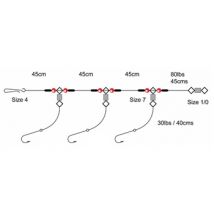 Tronix Fishing 3Hook Flapper-3Up - Size 1/0
