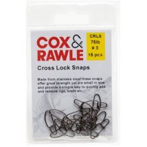 Cox & Rawle Crosslock Snap - Black Nickel - Stainless Steel - #3 - 75lb - 15pcs