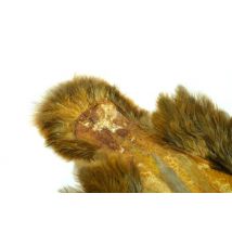 Whiting Brahma Hen Soft Hackle Chickabou Mottled Grey dyed Dark Olive - Mottled Grey dyed March Brown