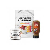 Frühstücks-paket - Porridge + Protein-crunchies + Zero Syrup Caramel Chocolat Au Lait & Chocolat Blanc Fraise Banane - Haferflocken