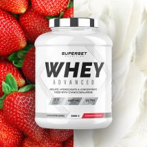 100% Whey Proteine Advanced 2kg - Poudre Goût Fraise Yogourt - Superset Nutrition - Fitadium