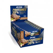 Apurna Nutrition - Barre Proteines 35% Crunchy 20x45g - Poudre Goût Chocolat Noisette - Fitadium