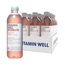 Vitamin Well - Vitamin Well Hydrate 12x500ml - Liquide Goût Rhubarbe Fraise - Fitadium