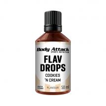 Body Attack Nutrition - Flav Drops 50ml - Liquide Goût Cookies - Fitadium
