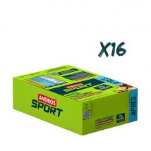 Andros sport - Barre Hyperprotéinée 16x55g - Aliment Goût Chocolat Cacahuète - Fitadium