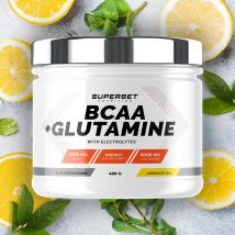 Bcaa + Glutamine 450g - Poudre Goût Ice Tea Citron - Superset Nutrition - Fitadium