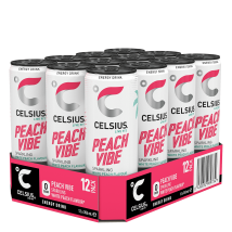 Celsius - Celsius Energy Drink 12x355ml - Liquide Goût Peach Vibe - Fitadium
