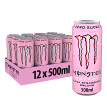 Monster Energy - Monster Energy Ultra Zero Sugar 12x500ml - Liquide Goût Strawberry - Fitadium