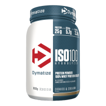 Dymatize - Iso-100 Hydrolyzed 932g - Poudre Goût Cookies & Cream - Fitadium