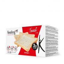 Feeling OK - Toasts Grillés Protéinés 4x40g - Aliment Goût Nature - Fitadium