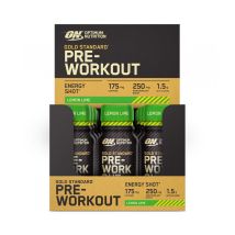 Optimum Nutrition - Boîte Gold Standard Pre-workout Energy Shot 12x60ml - Liquide Goût Lemon & lime - Fitadium