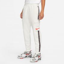 Nike - Pantalon survêtement Nike cargo Fleece blanc noir