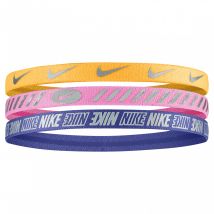 Nike - Pack 3 bandeaux élastiques Nike jaune rose bleu