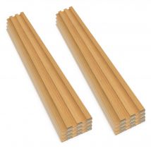 Bach - Set 8 Pannelli Fonoassorbenti Decorativi 150x18 cm per Interno ed Esterno in WPC Oak