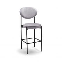 LIER - Coppia di 2 sgabelli alti di design in velluto grigio