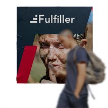 Affiche dos bleu sur-mesure pas cher - impression personnalisée - Fulfiller.com