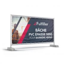 Bâche PVC longue durée 500g pour barrière Heras - 340 x 174 cm - Fulfiller.com