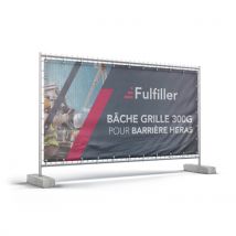 Bâche grille Mesh micro perforée pour barrière Heras - 340 x 174 cm - Fulfiller.com