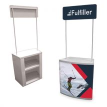 Comptoir d'accueil avec fronton personnalisé - Fulfiller.com