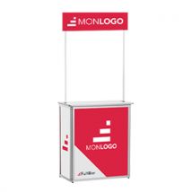 Comptoir d'accueil avec fronton en panneaux rigides - Fulfiller.com