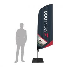 Drapeau publicitaire droit 2.60m - imprimé en France - Fulfiller.com