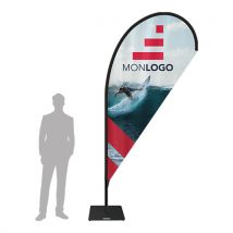 Drapeau Beachflag publicitaire 2,80m - imprimé France - Fulfiller.com