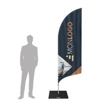 Drapeau Premium publicitaire 2m - Mât Alu ultra résistant - Fulfiller.com