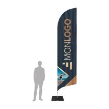 Drapeau Premium publicitaire 4m - Mât Alu ultra résistant - Fulfiller.com