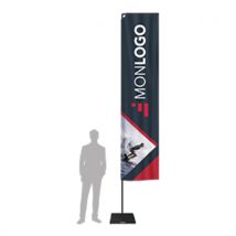 Beachflag publicitaire rectangulaire 4m - imprimé France - Fulfiller.com