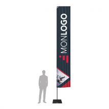 Beachflag publicitaire rectangulaire 5m - imprimé France - Fulfiller.com