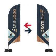 Drapeau Premium publicitaire Recto Verso 3m - Mât Alu ultra résistant - Fulfiller.com