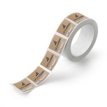 1000 Etiquettes en rouleaux papier Kraft - 3 x 3 cm - Fulfiller.com