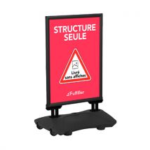 Stop trottoir extérieur noir avec ressort A1 pour affiches 84,1 x 59,4 cm - Fulfiller.com