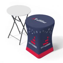 Table haute pliante ronde personnalisée - Fulfiller.com