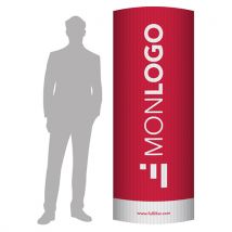 Totem carton publicitaire elliptique 70 x 190 cm - Fulfiller.com