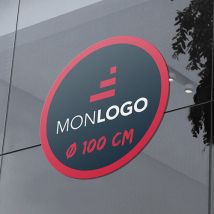 Autocollant rond 100 cm personnalisé pour vitrine et extérieur - Fulfiller.com