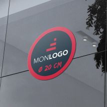 Autocollant rond 20 cm personnalisé pour vitrine et extérieur - Fulfiller.com