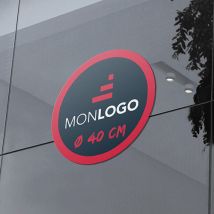 Autocollant rond 40 cm personnalisé pour vitrine et extérieur - Fulfiller.com
