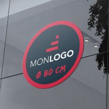 Autocollant rond 80 cm personnalisé pour vitrine et extérieur - Fulfiller.com