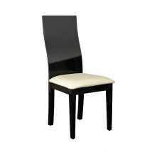 Elisa Dining Chair In Black With Silver Legs