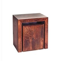 Mango Wood Cubed Nest of 2 Tables