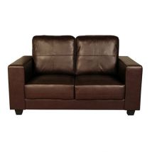 Queensland 2 Seater Sofa In Brown Faux Leather