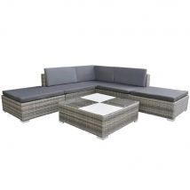 Antioch Rattan Garden Lounger Set With Coffee Table In Grey