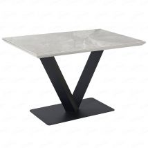 Anzio Ceramic Marble Rectangular Dining Table In Grey