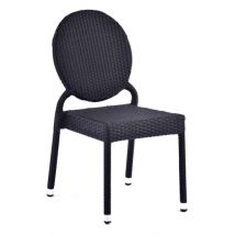 Arlo Outdoor Classic Weave Rattan Side Chair In Black