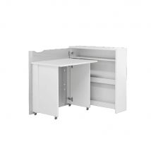 Carson 90cm Left Convertible High Gloss Laptop Desk In White