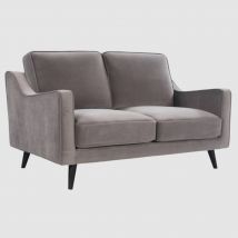 Darby Velvet 2 Seater Sofa In Stone Grey