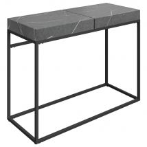 Delmar Wooden Console Table In Grey Marble Effect